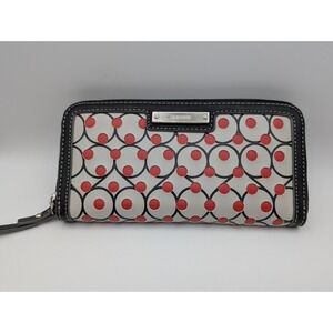 Nine West Red Grey Beige Organizer/Checkbook Zuri SLG Wallet